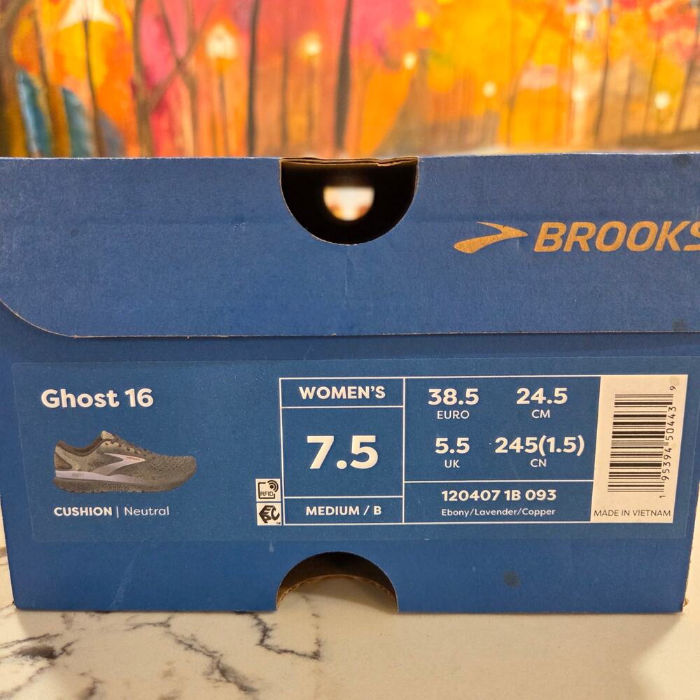 Brooks Ghost 16 Ebony Lavender Size 7.5 Women's Running Shoes 120407 1B 093 - Picture 10 of 10